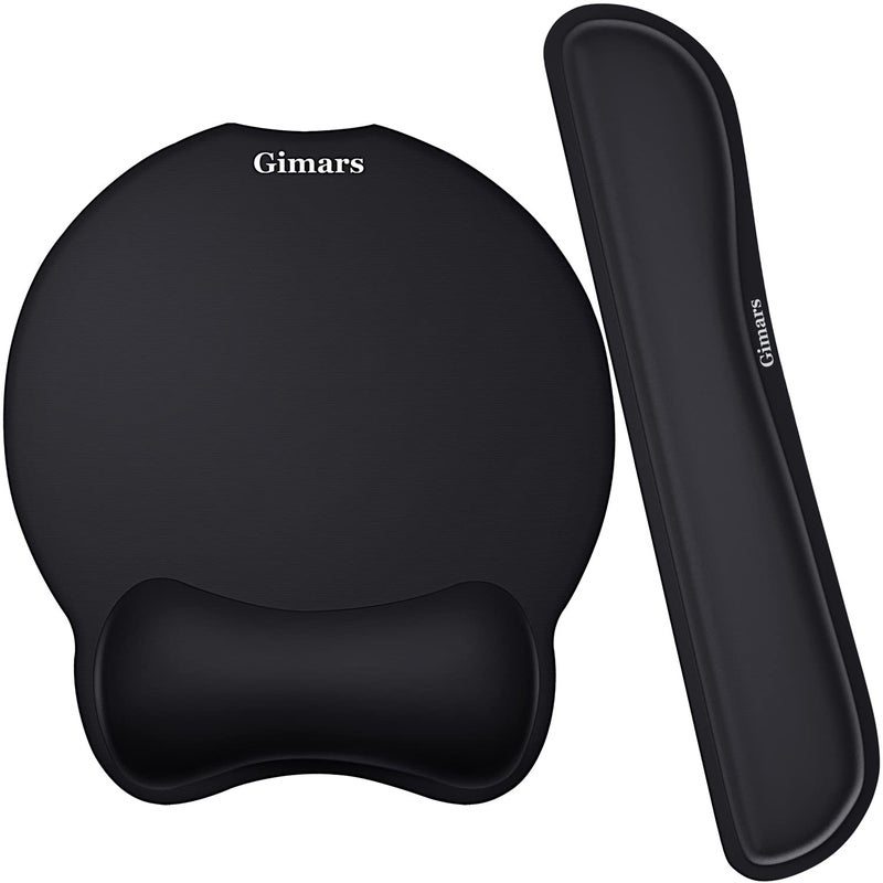 Gimars Upgrade Enlarge Superfine Fibre Soft Smooth Gel Ergonomic Mouse Pad Wrist Support and Keyboard Wrist Rest for Computer, Laptop, Mac, Gaming and Office, Durable, Comfortable and Pain Relief - Image 1